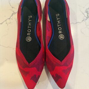 Size 8M - Rothy's The Point | Pattern Red Camo Limited Edition Flats – RETIRED